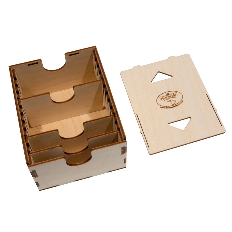 The Broken Token Case for Standard and European Size Cards - Wood Card Case with Four Adjustable Dividers - Image 2
